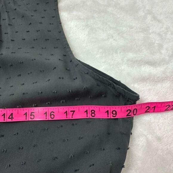 Old Navy Women's L Swiss Dot Sleeveless Swing Dress Gray Tiered With Pockets - Picture 9 of 11